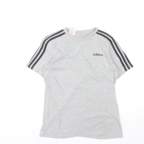 Adidas Boys Grey 11-12 Years Short Sleeve Crew Neck Sports T-Shirt