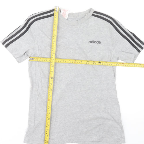 Adidas Boys Grey 11-12 Years Short Sleeve Crew Neck Sports T-Shirt