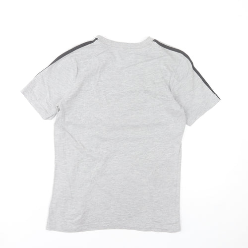 Adidas Boys Grey 11-12 Years Short Sleeve Crew Neck Sports T-Shirt