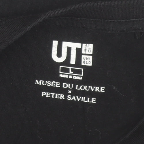 Uniqlo Men’s Black Art Graphic T-Shirt L Musée du Louvre Peter Saville