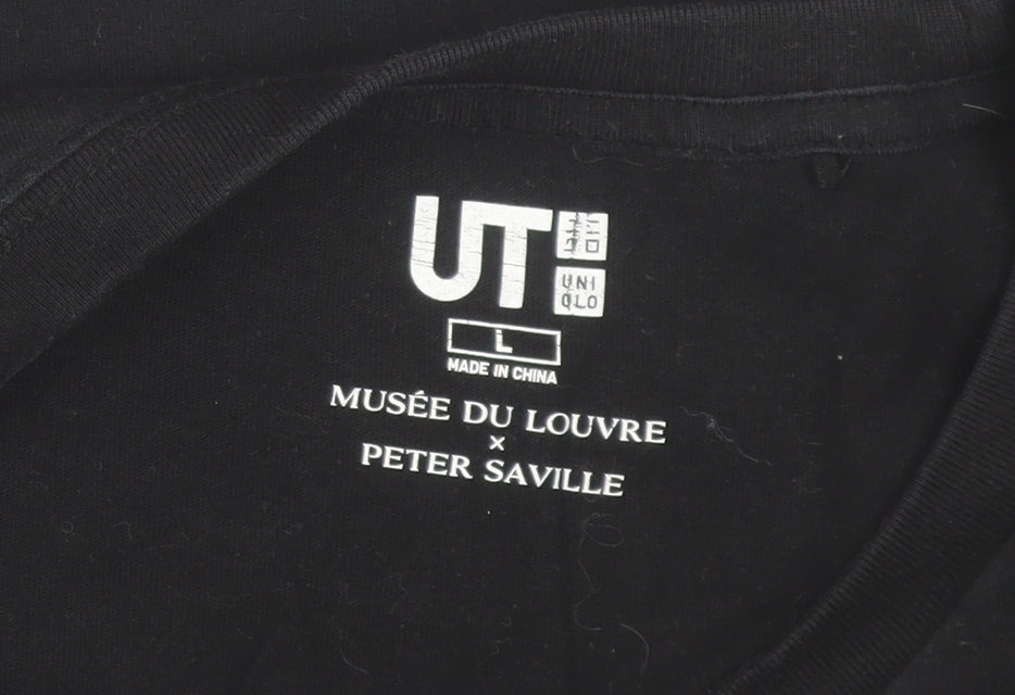 Uniqlo Men’s Black Art Graphic T-Shirt L Musée du Louvre Peter Saville