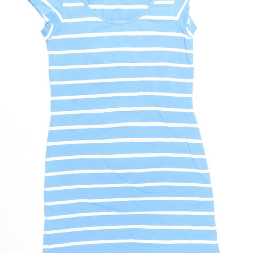 Crew Clothing Co. Women's Blue Striped T-Shirt Dress Size 12