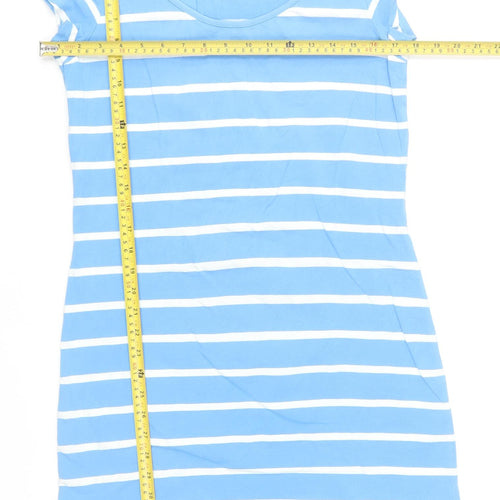 Crew Clothing Co. Women's Blue Striped T-Shirt Dress Size 12
