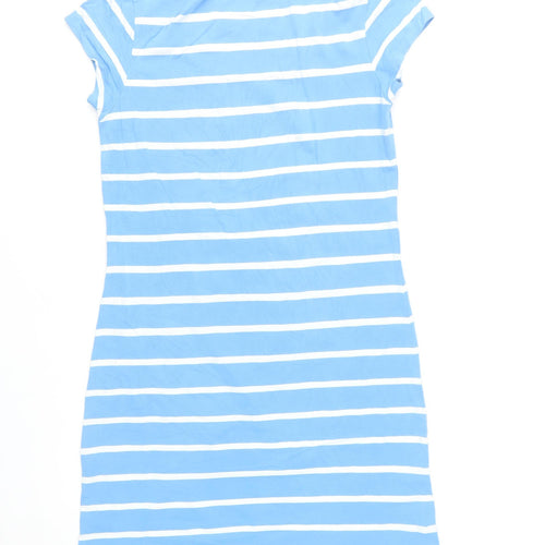 Crew Clothing Co. Women's Blue Striped T-Shirt Dress Size 12
