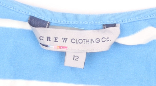 Crew Clothing Co. Women's Blue Striped T-Shirt Dress Size 12