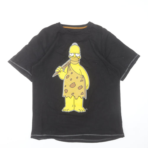 The Simpsons Men's Black Homer Graphic Cotton T-Shirt Size S