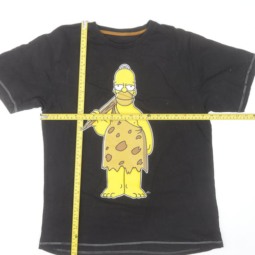 The Simpsons Men's Black Homer Graphic Cotton T-Shirt Size S