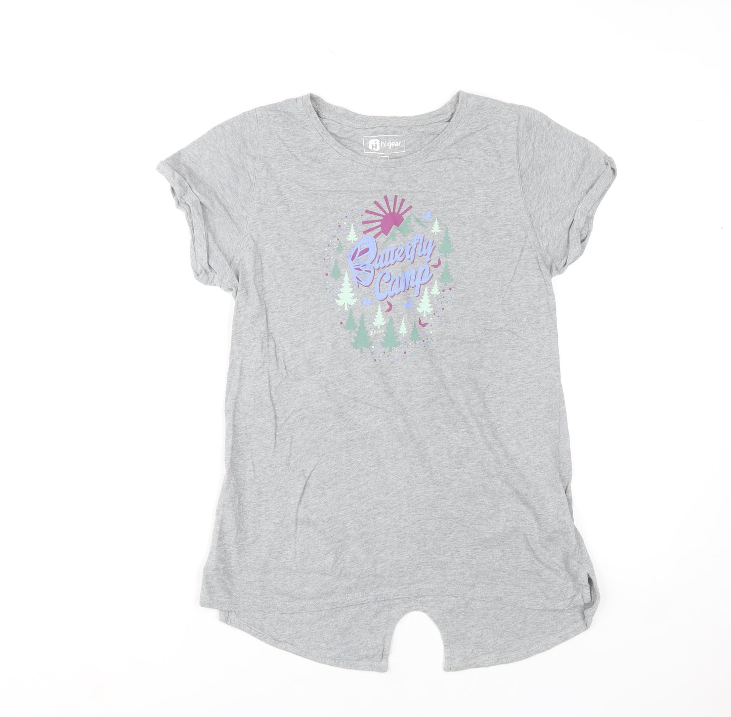 Hi Gear Girls Grey 13-14 Years Butterfly Camp Graphic Cotton T-Shirt