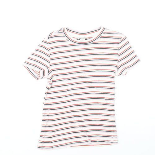 Monki Women's Multicoloured Striped Cotton T-Shirt Size S