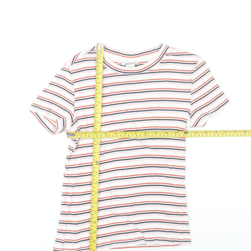 Monki Women's Multicoloured Striped Cotton T-Shirt Size S