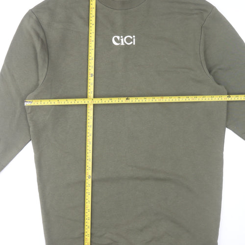 Stanley/Stella Women Green T-Shirt Dress Size 10 Cotton Crew Neck