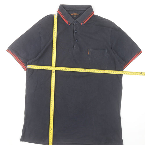 Ben Sherman Men's Blue Polo Shirt L Regular Fit Cotton