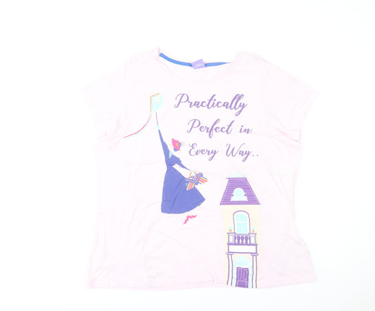 Disney Mary Poppins Women's Pink Nightshirt Size 18 Cotton T-Shirt Style