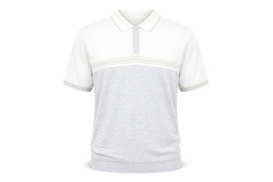 Front view of Blast Men's Grey Cotton Blend Short Sleeve Polo Shirt, size L
