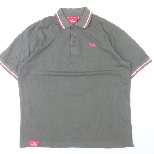 Stanley Unisex Grey Polo Shirt 2XL Collared Short Sleeve Casual Top