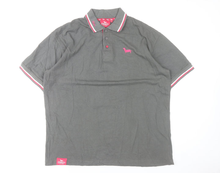 Stanley Unisex Grey Polo Shirt 2XL Collared Short Sleeve Casual Top