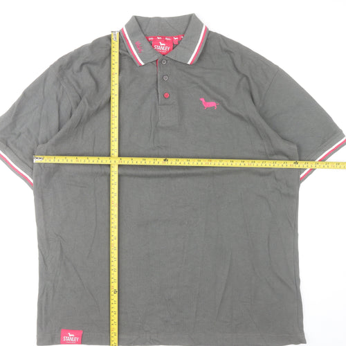Stanley Unisex Grey Polo Shirt 2XL Collared Short Sleeve Casual Top