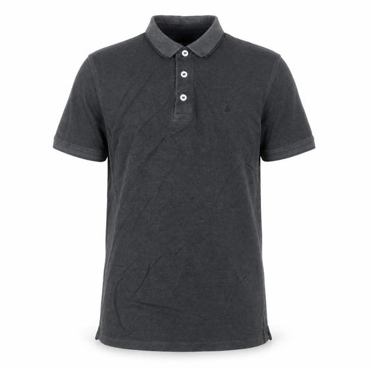 Front view of Jack & Jones Men’s Dark Grey Short Sleeve Polo Shirt, size L, Cotton Blend