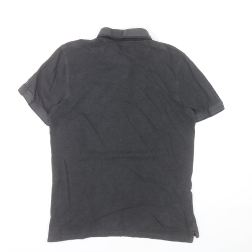 Jack & Jones Men’s Dark Grey Short Sleeve Polo Shirt Size L Cotton Blend