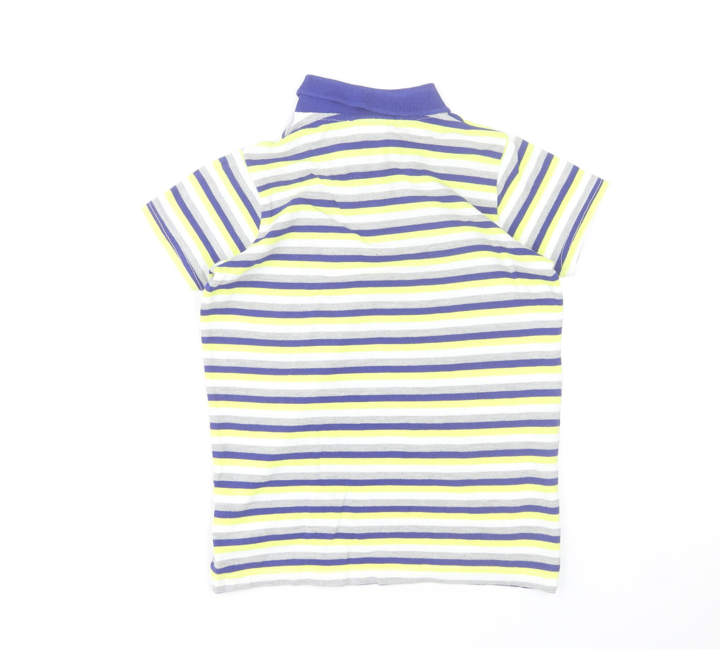 Lee Cooper Boys Multicoloured Striped Polo Shirt 9-10 Years Cotton Blend