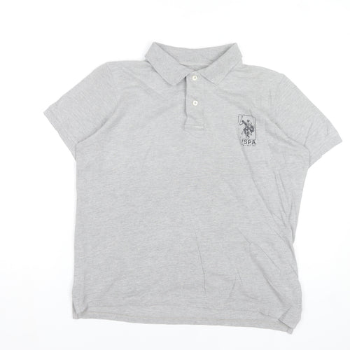 U.S. Polo Assn. Boys Grey Polo Shirt 15-16 Years Regular Fit Casual Top