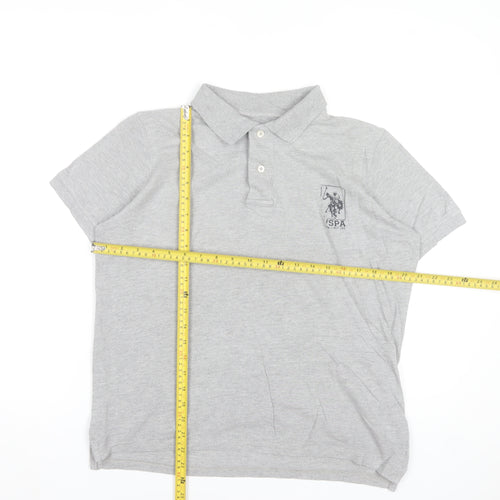 U.S. Polo Assn. Boys Grey Polo Shirt 15-16 Years Regular Fit Casual Top