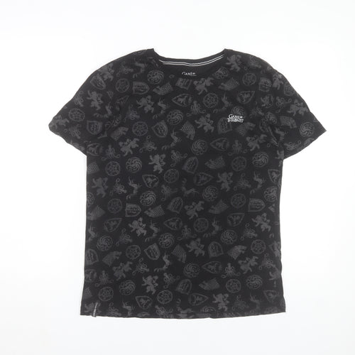 Game of Thrones Men’s Black Cotton Short Sleeve Crew Neck T-Shirt Size S