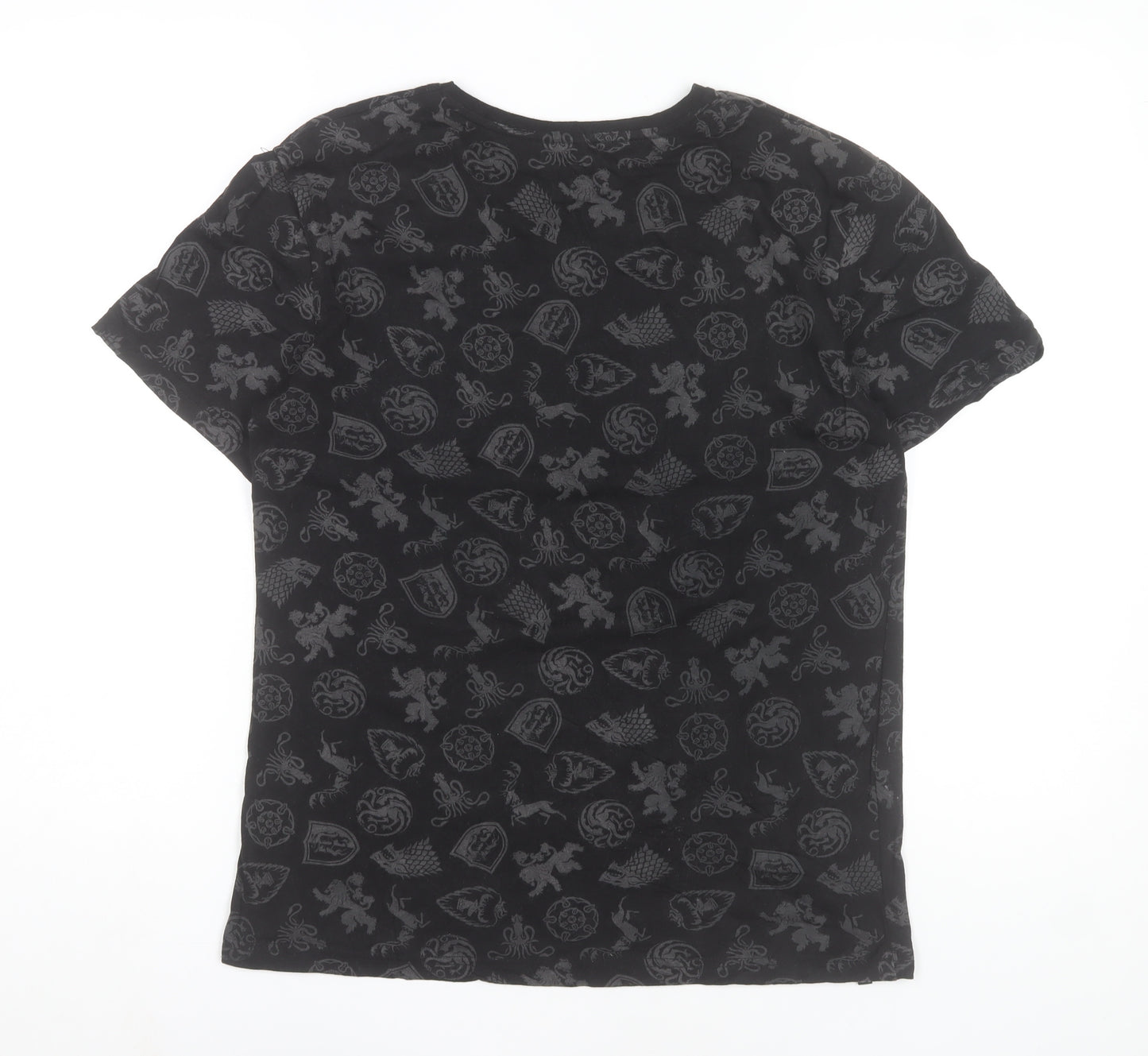 Game of Thrones Men’s Black Cotton Short Sleeve Crew Neck T-Shirt Size S