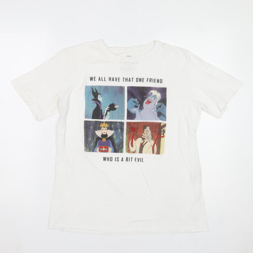 Pull&Bear Disney Villains White Women's T-Shirt Size 12 Short Sleeve