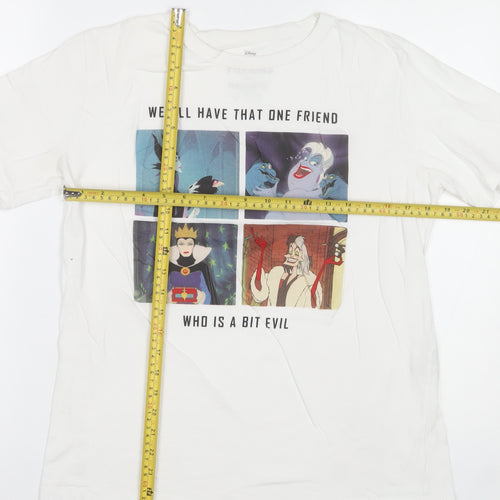 Pull&Bear Disney Villains White Women's T-Shirt Size 12 Short Sleeve