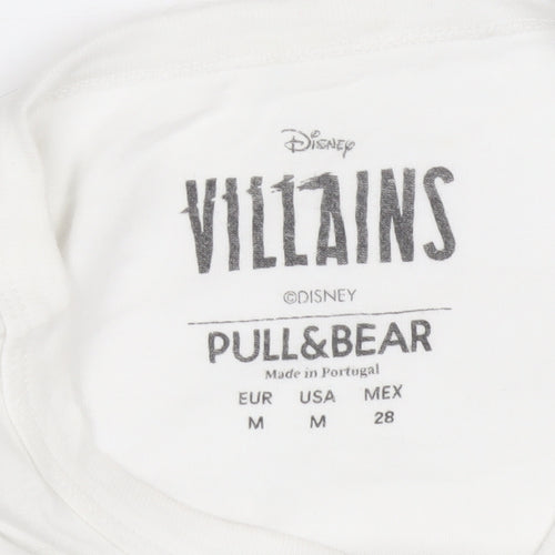 Pull&Bear Disney Villains White Women's T-Shirt Size 12 Short Sleeve