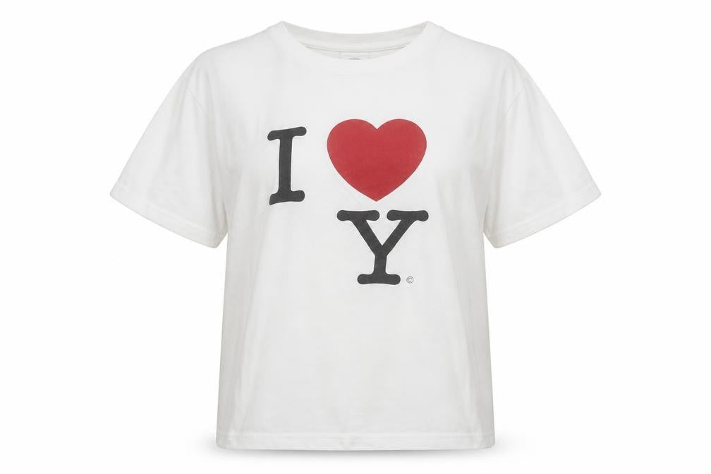 Starworld Women White I Love NY Cotton T-Shirt L Short Sleeve