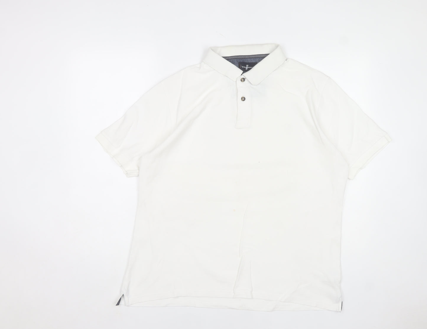 Marks and Spencer Men's White Cotton Polo Shirt Size L Regular Fit