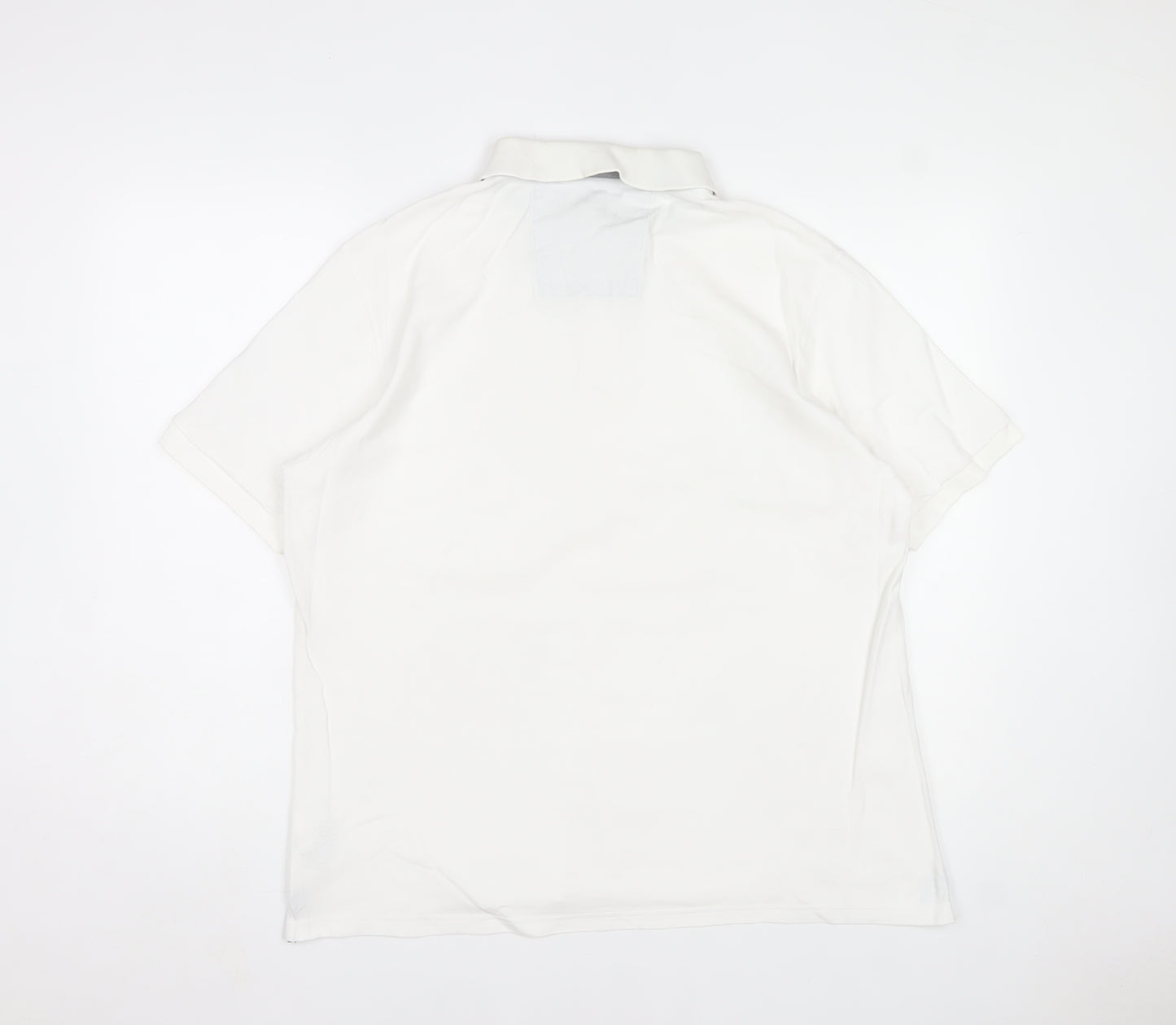Marks and Spencer Men's White Cotton Polo Shirt Size L Regular Fit