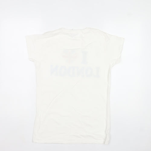 Gildan Women White I Love London Cotton T-Shirt Size L
