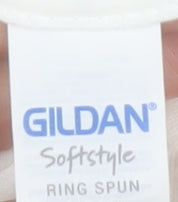Gildan Women White I Love London Cotton T-Shirt Size L