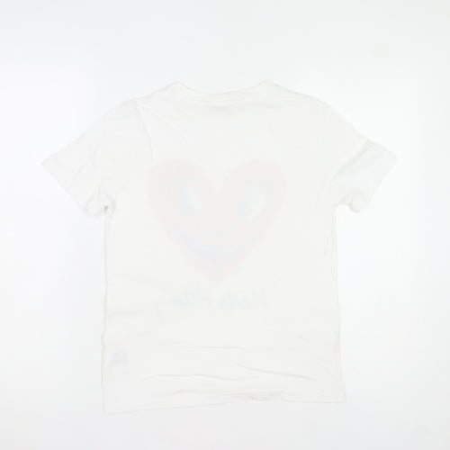 H&M Girls White Keith Haring Graphic T-Shirt 11-12 Years Cotton