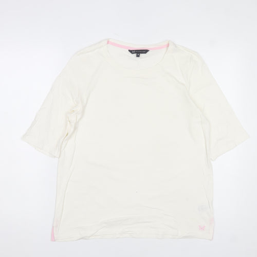 Crew Clothing Company Women's Ivory Size 14 Basic Cotton T-Shirt