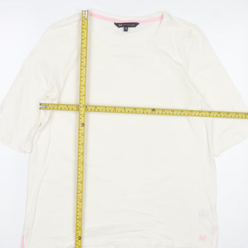 Crew Clothing Company Women's Ivory Size 14 Basic Cotton T-Shirt