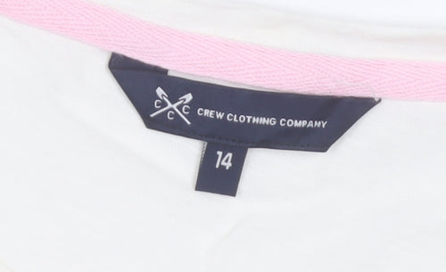 Crew Clothing Company Women's Ivory Size 14 Basic Cotton T-Shirt