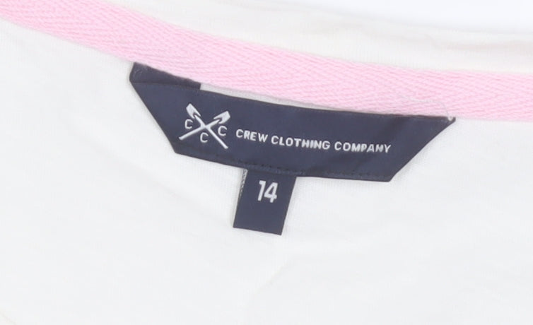 Crew Clothing Company Women's Ivory Size 14 Basic Cotton T-Shirt