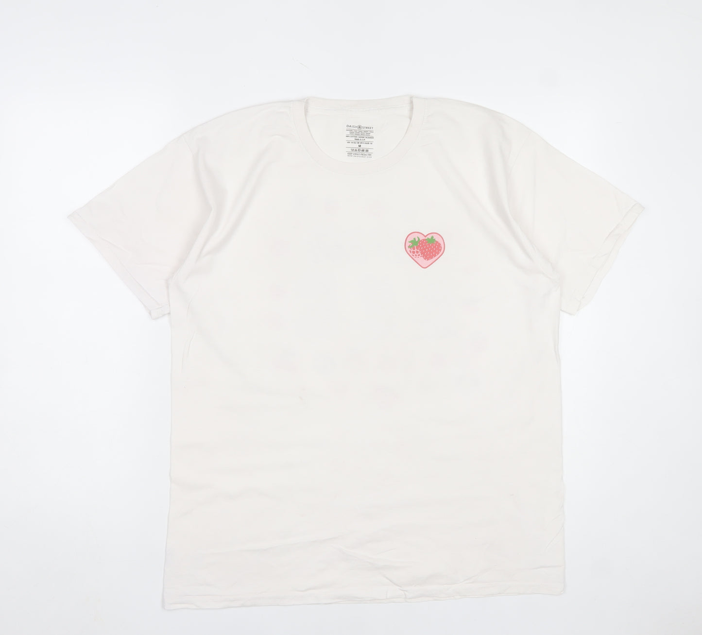 Daisy Street Women’s White Self Care Graphic T-Shirt Size 10 M