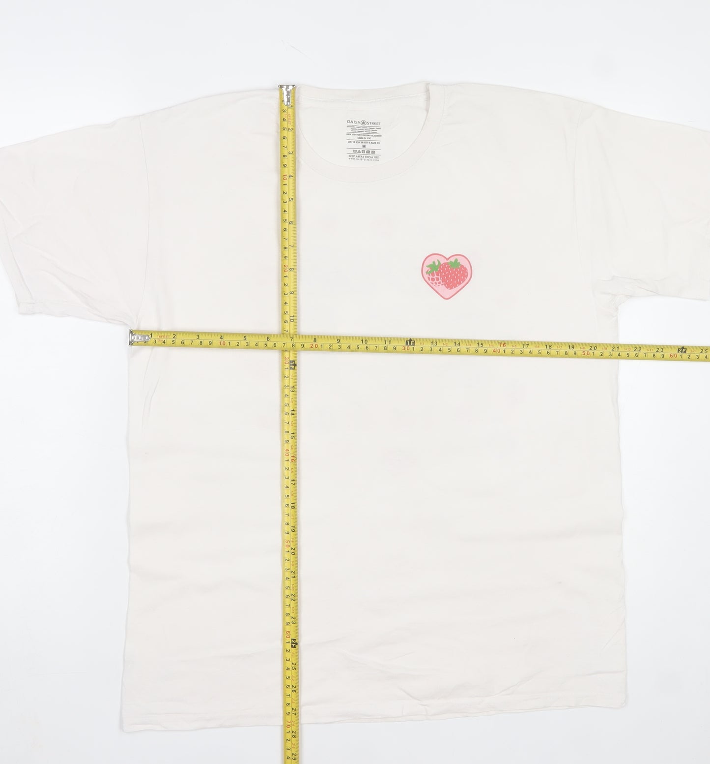 Daisy Street Women’s White Self Care Graphic T-Shirt Size 10 M