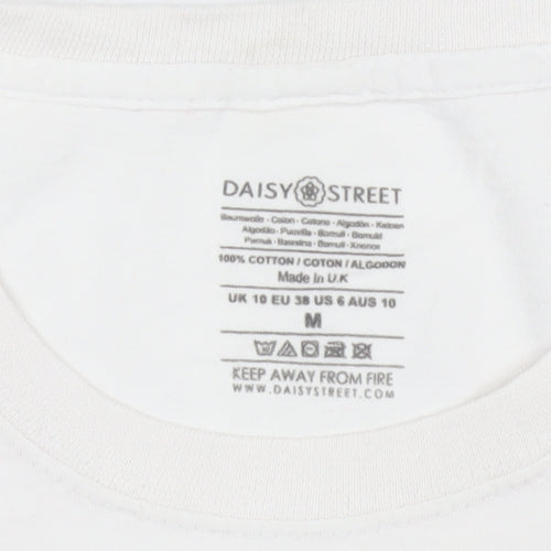 Daisy Street Women’s White Self Care Graphic T-Shirt Size 10 M