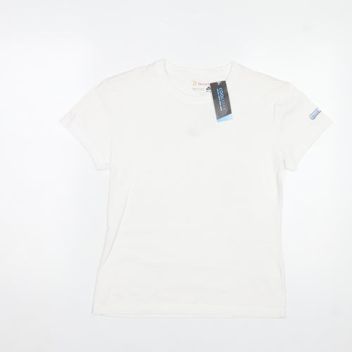 Invista Women’s White COOLMAX Lycra Short Sleeve T-Shirt Size L