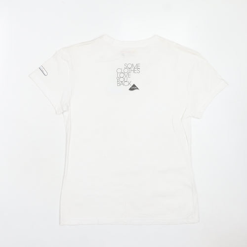 Invista Women’s White COOLMAX Lycra Short Sleeve T-Shirt Size L