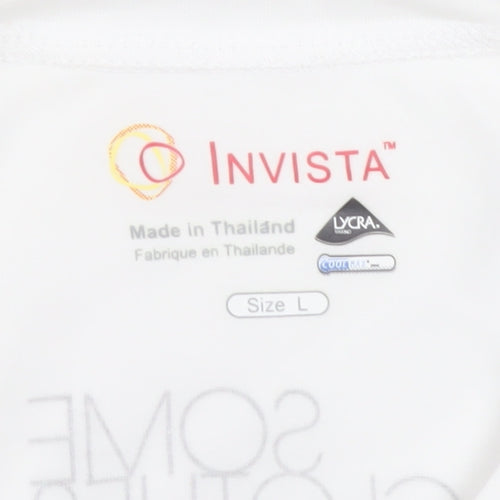 Invista Women’s White COOLMAX Lycra Short Sleeve T-Shirt Size L