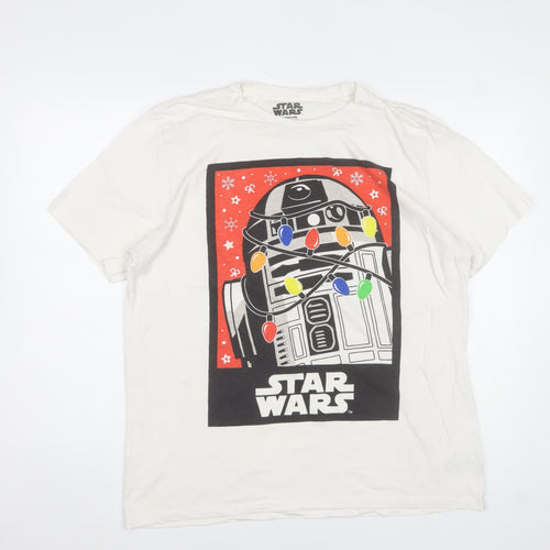 Next Star Wars Men’s White XL R2-D2 Christmas Graphic Cotton T-Shirt