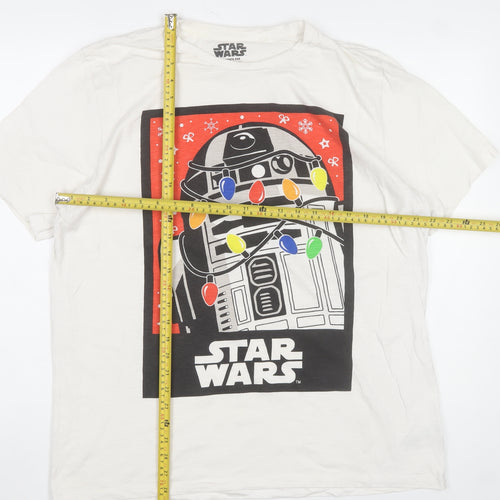 Next Star Wars Men’s White XL R2-D2 Christmas Graphic Cotton T-Shirt