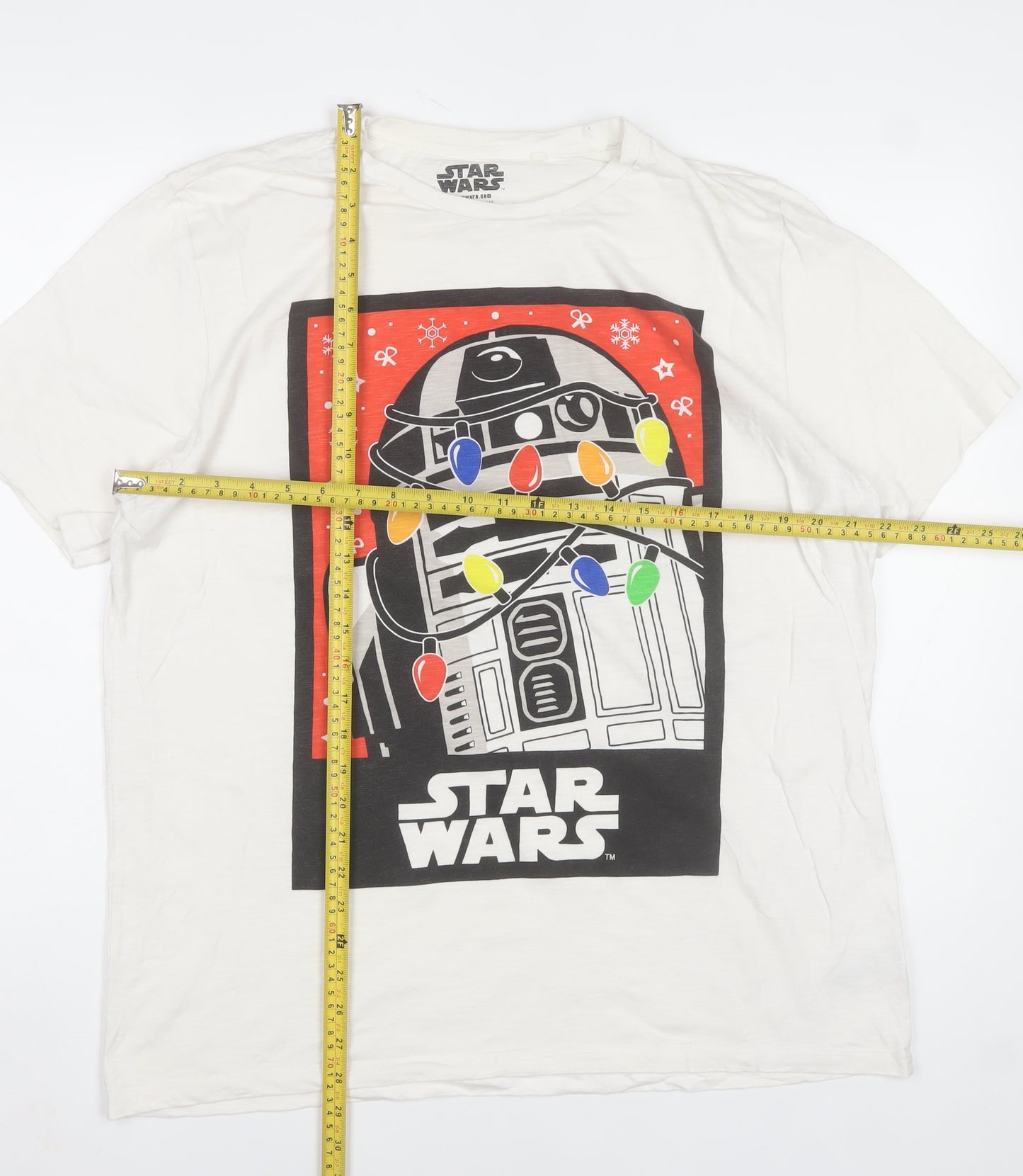 Next Star Wars Men’s White XL R2-D2 Christmas Graphic Cotton T-Shirt